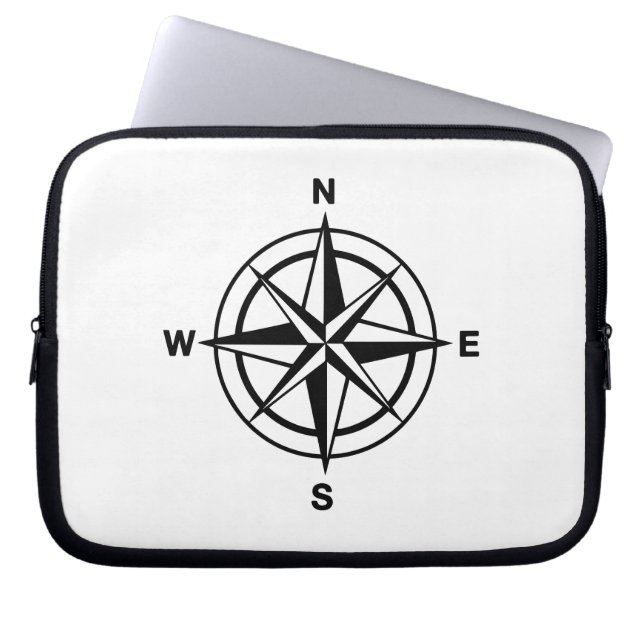 Nautical Compass Rose Laptop Sleeve (Front)