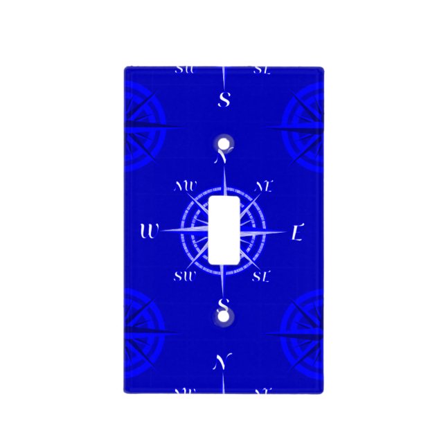 Nautical Compass Rose Light Switch Cover (Front)