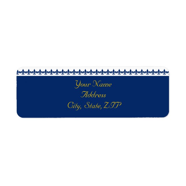 Nautical Compass Rose Navy Yellow Return Address Label (Front)