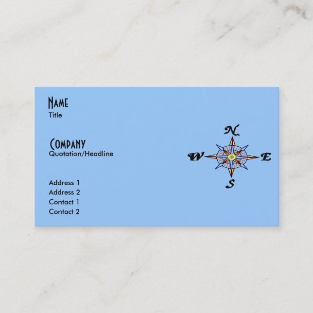 Nautical Compass Rose Profile/Business Card (Front)
