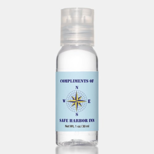 Nautical Compass Rose Small Business Promotional Hand Sanitizer