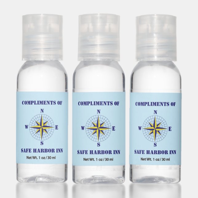 Nautical Compass Rose Small Business Promotional Hand Sanitizer (Set)