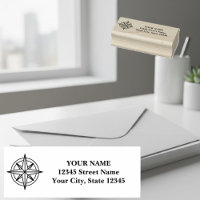 Nautical compass rose star custom return address