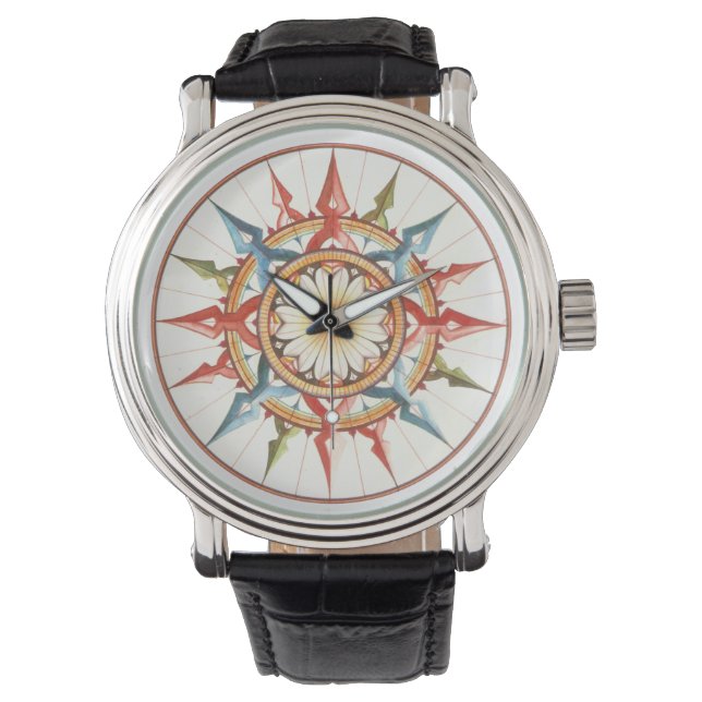 nautical compass rose watch (Front)
