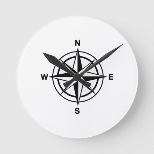 Nautical Compass Round Clock