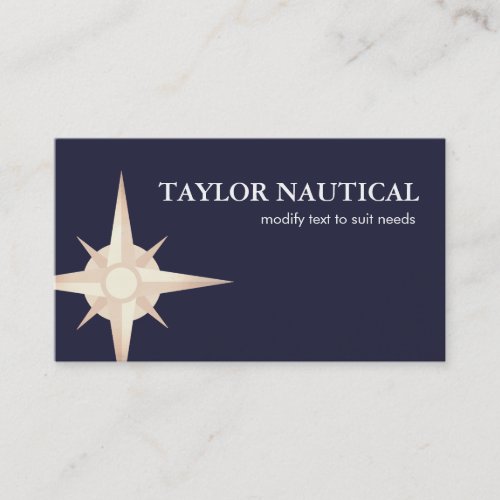 Nautical Compass Sailing and Boating Navy Business Card