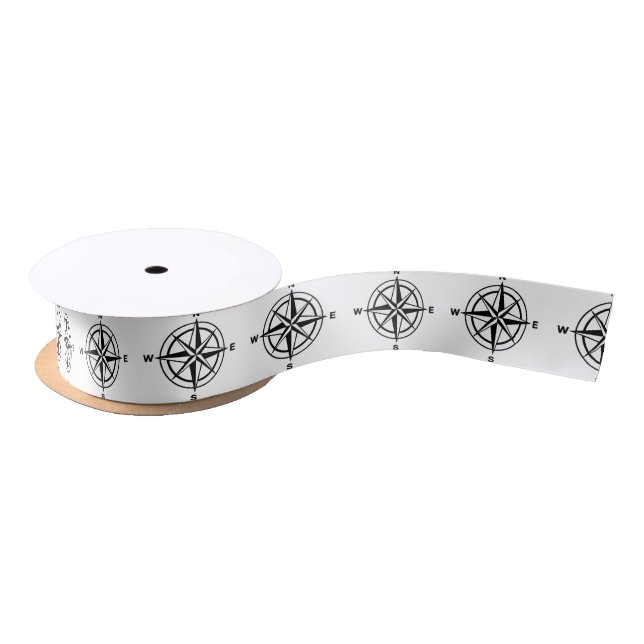 Nautical Compass Satin Ribbon (Spool)
