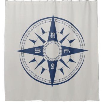 Nautical Compass Shower Curtain by TheHomeStore at Zazzle