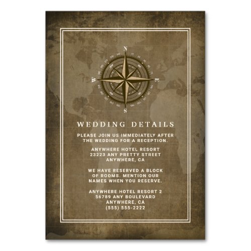 Nautical Compass Vintage Wedding Enclosure Cards