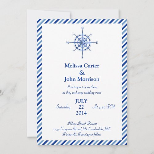 Nautical Compass Wedding Invitation