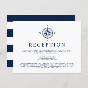 Nautical Compass Wind Rose Reception Invite