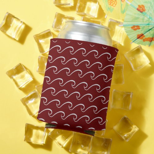 Nautical Cool Wave Pattern Can Cooler