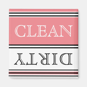 Nautical Coral peach Dishwasher Dirty Clean Magnet