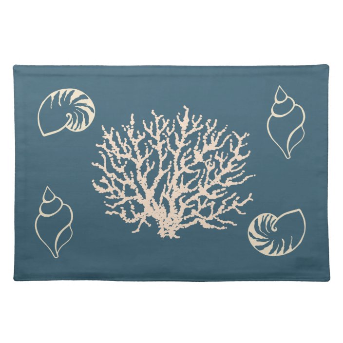 Nautical Coral Seashells Placemat