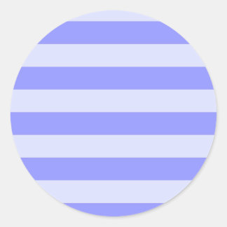 Nautical Cornflower Blue and Pastel Blue Stripes Classic Round Sticker