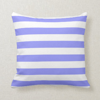 Nautical Cornflower Blue and White Striped Throw Pillow