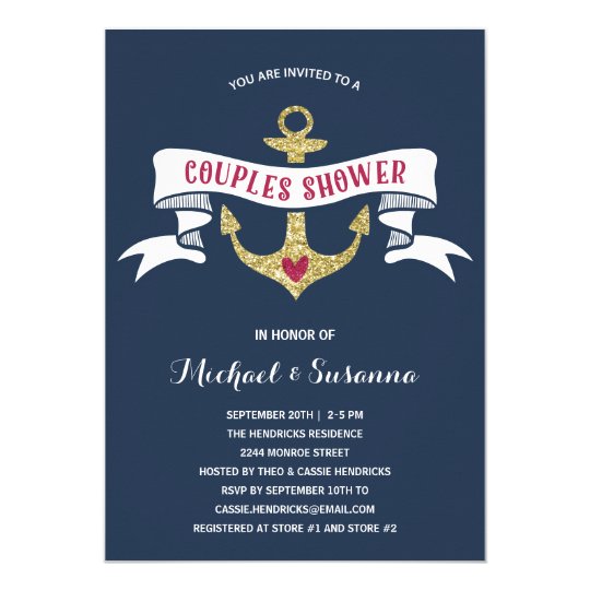 Nautical Couples Wedding Shower Invitation