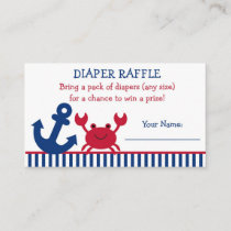 Nautical Crab Diaper Raffle Tickets Enclosure Card