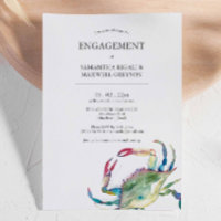Nautical Crab Engagement Invitations