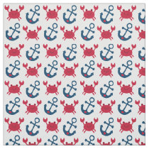 Nautical Crab Nursery Fabric