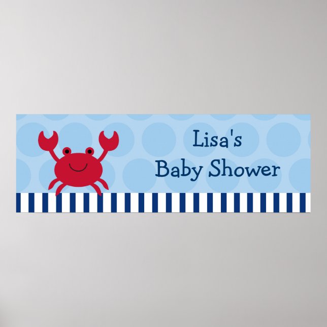Nautical Crab Personalized Banner Sign (Front)