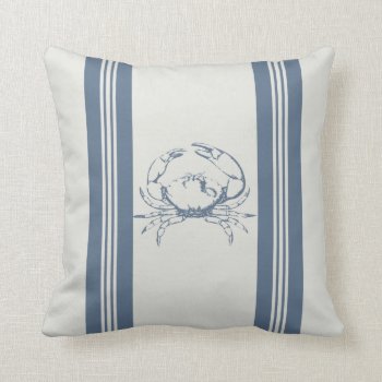 Nautical Crab Throw Pillow by antiquechandelier at Zazzle