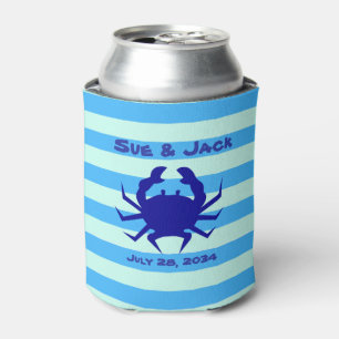Nautical Crab Wedding Favor Can Cooler