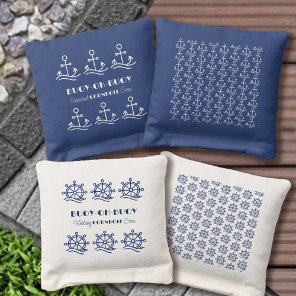 Nautical Crew Boat Name or Family Name Cornhole Bags