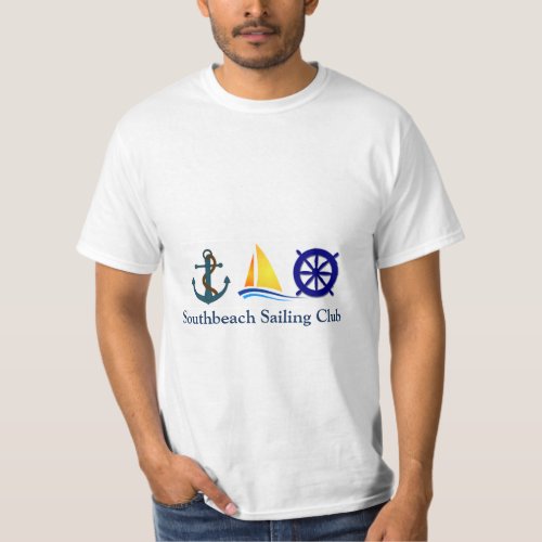 Nautical Crew or Club White T_Shirt