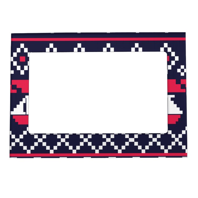 Nautical Cross stitch Magnetic Frame (Front)