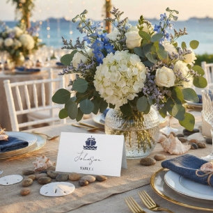 Nautical Cruise boat Wedding  Place Card
