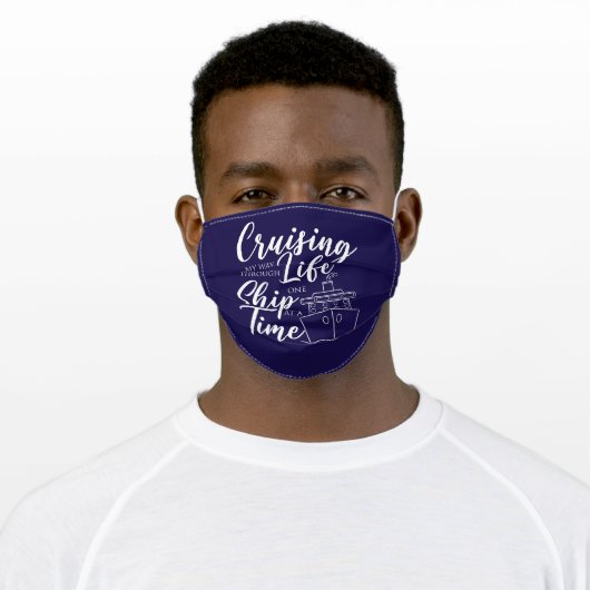 Nautical Cruise Ship Cloth Face Mask (Worn)