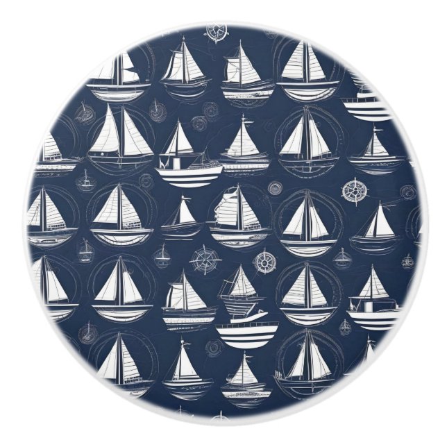 Nautical Custom Ceramic Knob (Front)