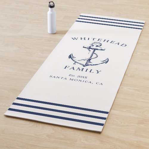 Nautical Custom Family Anchor White Yoga Mat