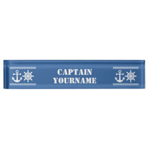 Nautical custom text & color desk nameplate