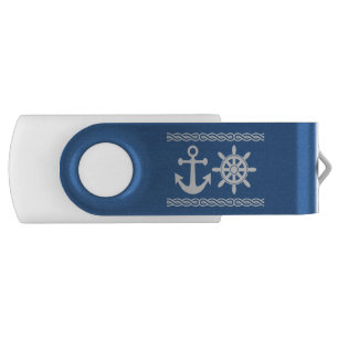 Nautical custom text & color USB flash drives