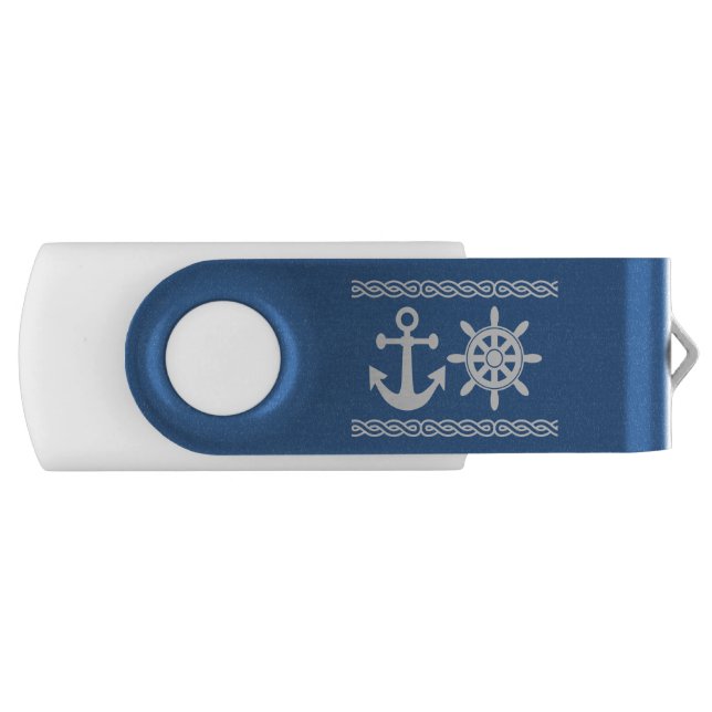 Nautical custom text & color USB flash drives (Front)
