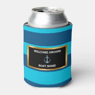 Nautical Customize Boat Name Anchor Navy Blue