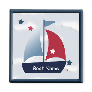 Nautical Cute Sailboat Design Magnet
