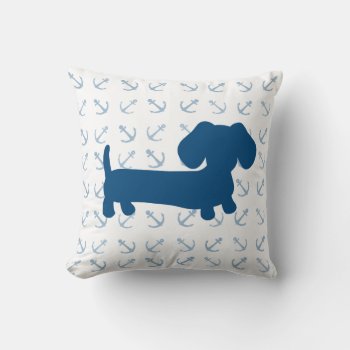 Nautical Dachshund Pillow by Smoothe1 at Zazzle