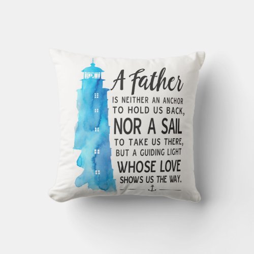 Nautical Dad Pillow with Anchors and Lighthouse