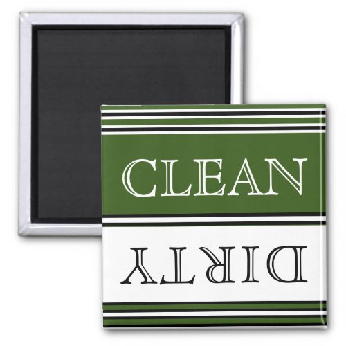 Nautical Dark GreenDishwasher Dirty Clean Magnet