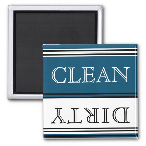 Nautical Dark Teal Blue Dishwasher Dirty Clean   Magnet