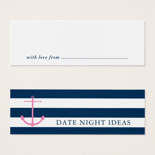 Nautical Date Night Idea Bridal Shower Game (Front & Back)