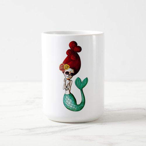 Nautical Day of The Dead Mermaid Coffee Mug