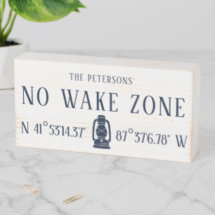 Nautical Decor GPS Coordinates No Wake Zone Sign