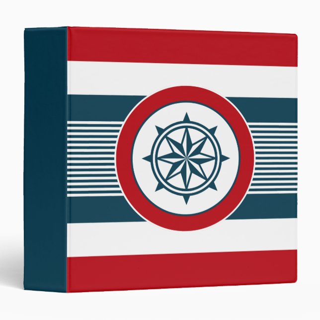 Nautical design 3 ring binder (Front/Spine)