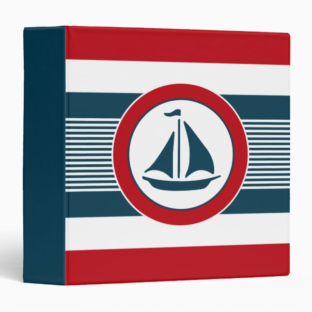 Nautical design 3 ring binder (Front/Spine)