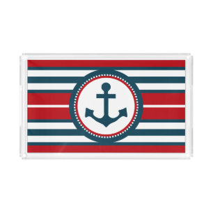 Nautical design acrylic tray