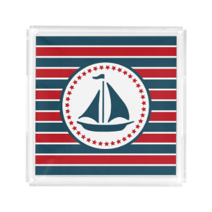 Nautical design acrylic tray